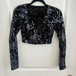 177 H:ours Ira Top in Dusk Blue Size XS Color Black Nvay Blue